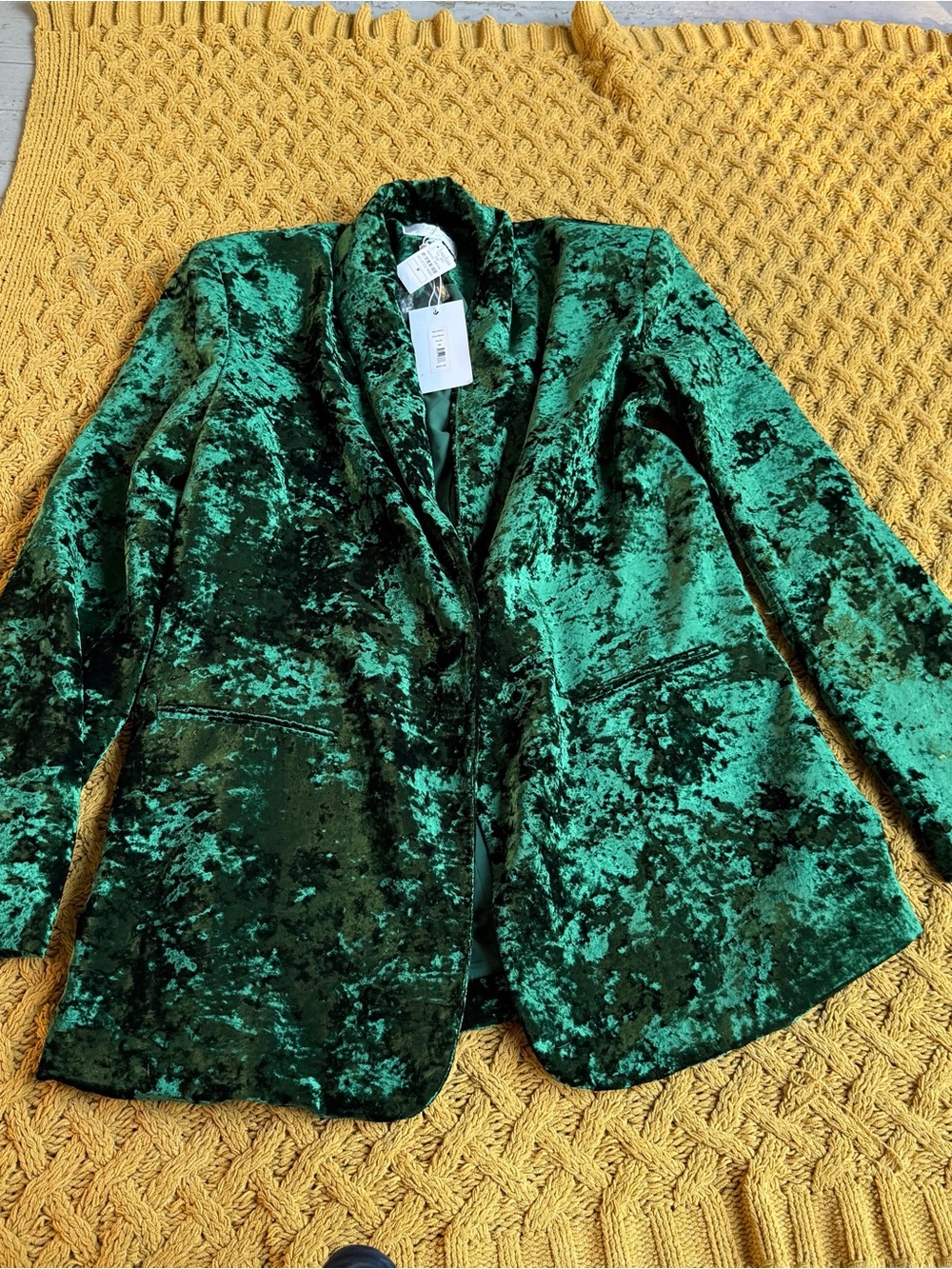 Caroline Constas Velvet Blazer Jacket Womens M Emerald Green Wicked Wizard Of Oz